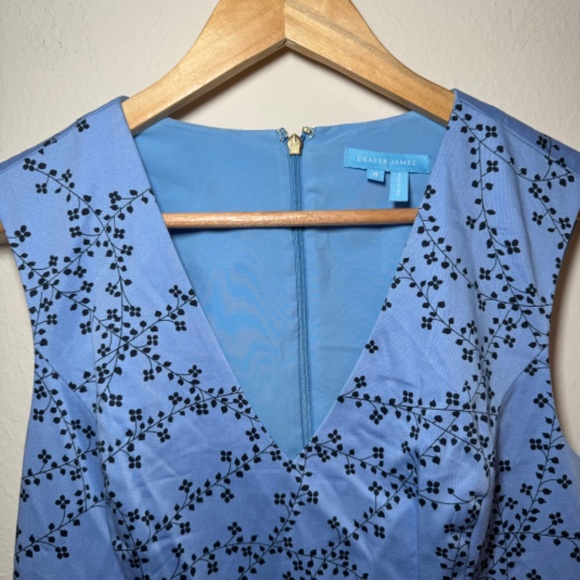 Draper James Dress Women's Size 8 Blue Floral Sleeveless Mini Preppy Southern - Picture 4 of 6